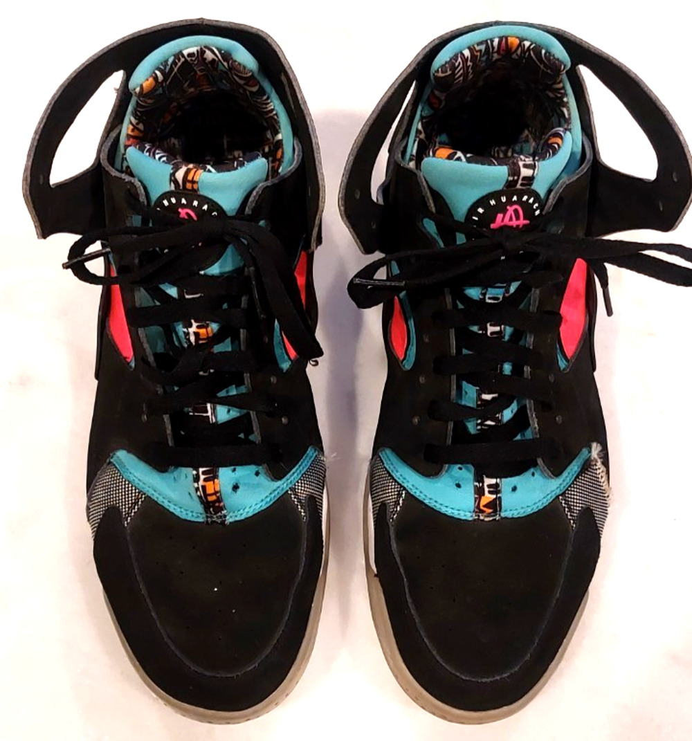 Nike Air Flight Huarache South Beach Mens Size 12 Black Running Shoes Sneakers